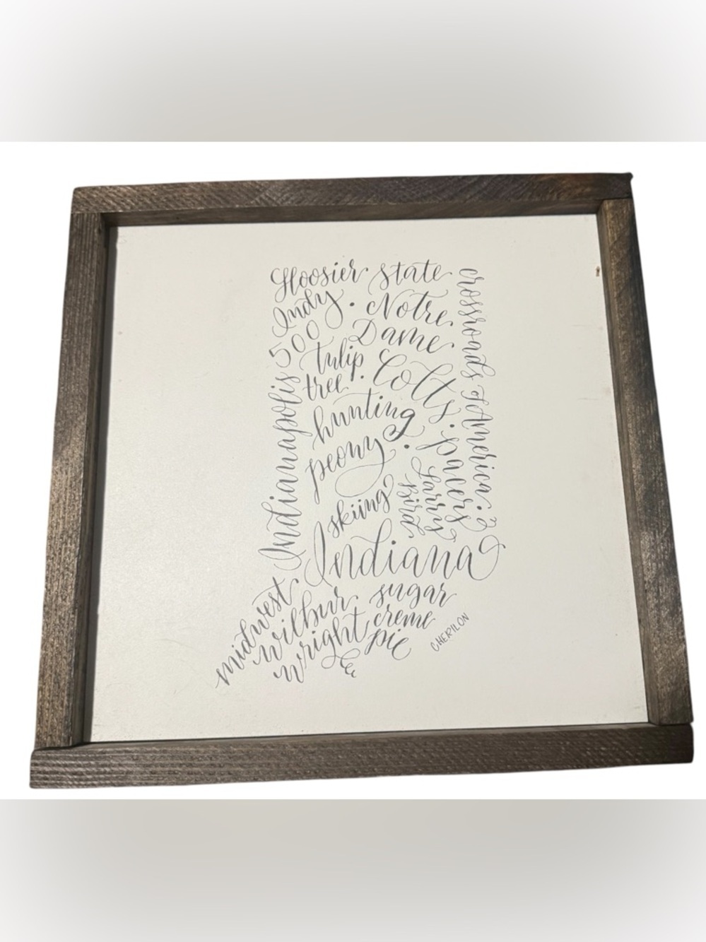 WEEKEND SALE! Clairmont Indiana Wall Art Rustic Farmhouse Framed Sign Decor